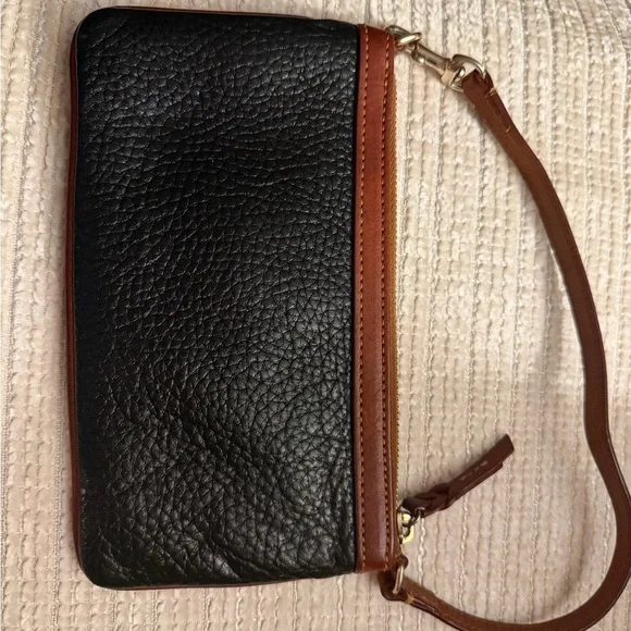 Dooney & Bourke Black and Brown Pebbled Leather Bag 8x4.5 - Picture 3 of 10